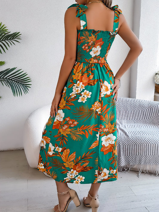 Flowers Print Summer Corset Dress