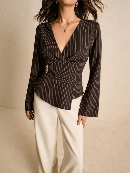 Elegant Autumn Striped Shirt