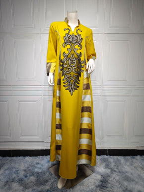 Middle Eastern Style Embroidered Long Dress