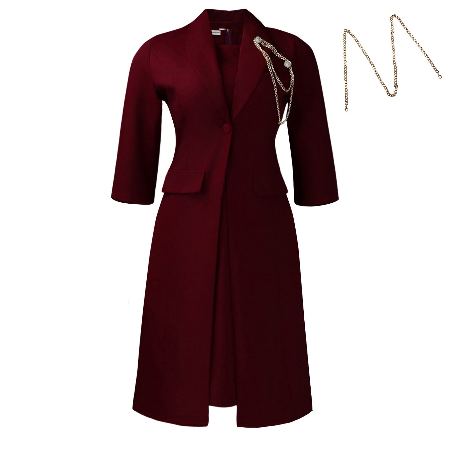 Slim-fit Solid-color Winter Suit and Dress
