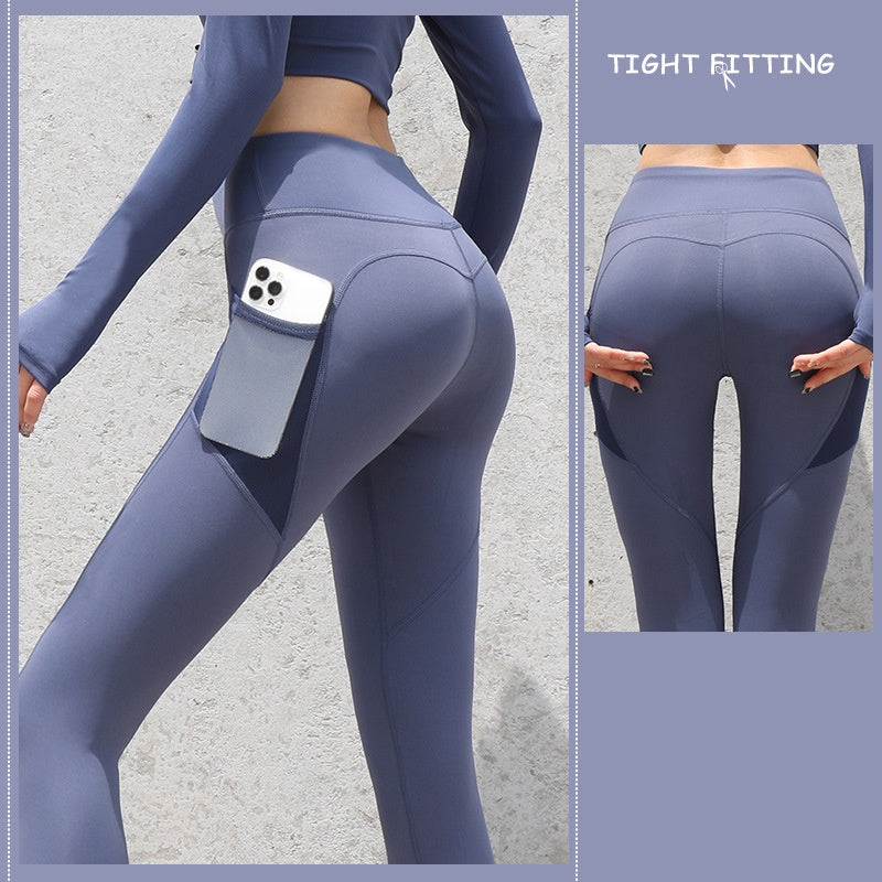 Modern Seamless Push Up High Waist Legging pants With Cellphone Pockets