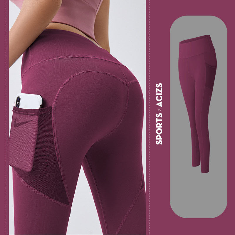 Stylish Yoga Jogging Legging Pants with Tummy Control and Cellphone Pocket