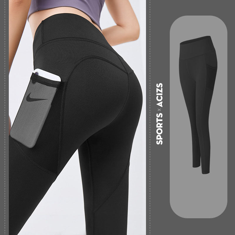 Stylish Yoga Jogging Legging Pants with Tummy Control and Cellphone Pocket