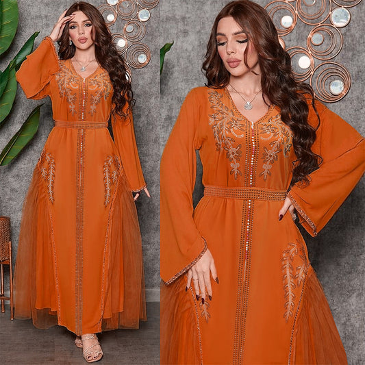 Middle Eastern Styled Diamond Beaded Dress