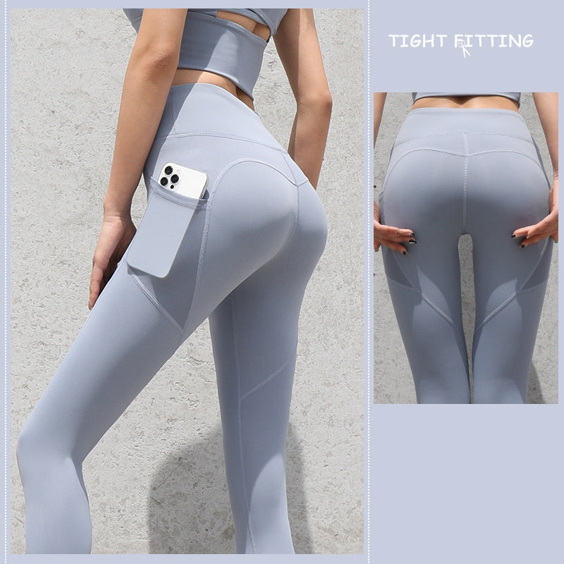 Modern Seamless Push Up High Waist Legging pants With Cellphone Pockets