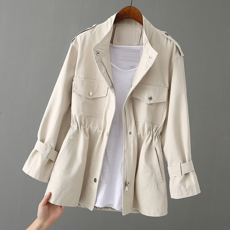 Sleek Ladies Waist Defining Trench Coat