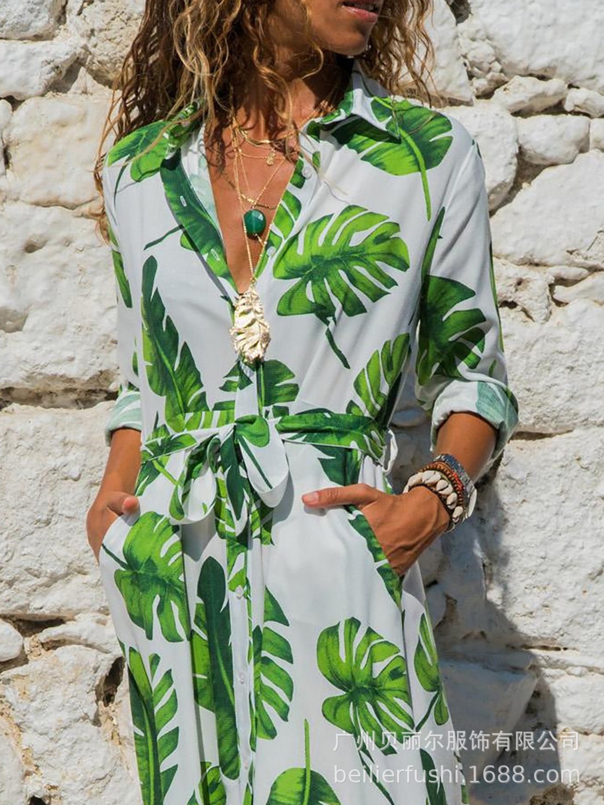 Vintage Mediterranean Style Chiffon Summer Dress