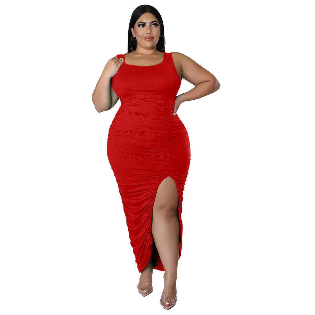 New Styled Sleeveless Slim-fit Pleated Dress