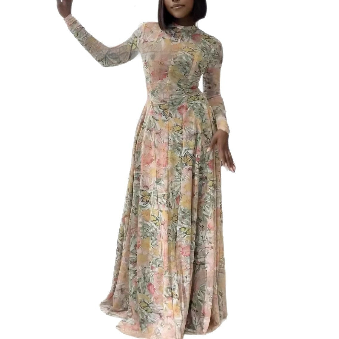 Slim Look High Neck A-line Dress