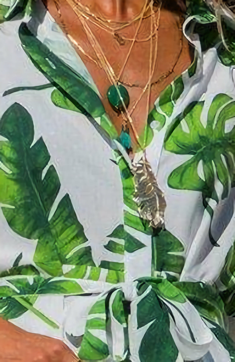 Vintage Mediterranean Style Chiffon Summer Dress