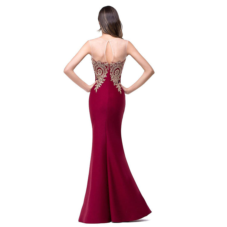 Europe Style Sexy back hollow Fishtail Dress