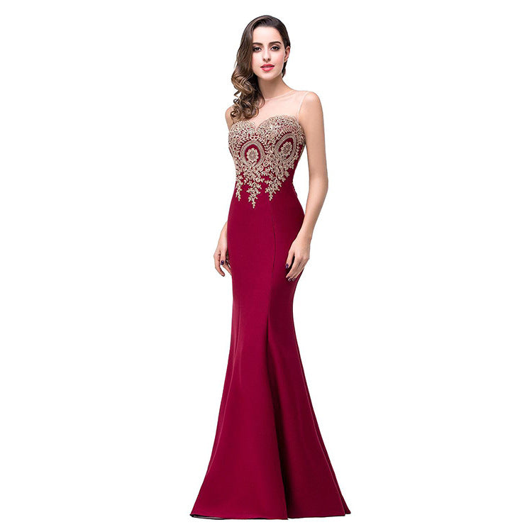 Europe Style Sexy back hollow Fishtail Dress