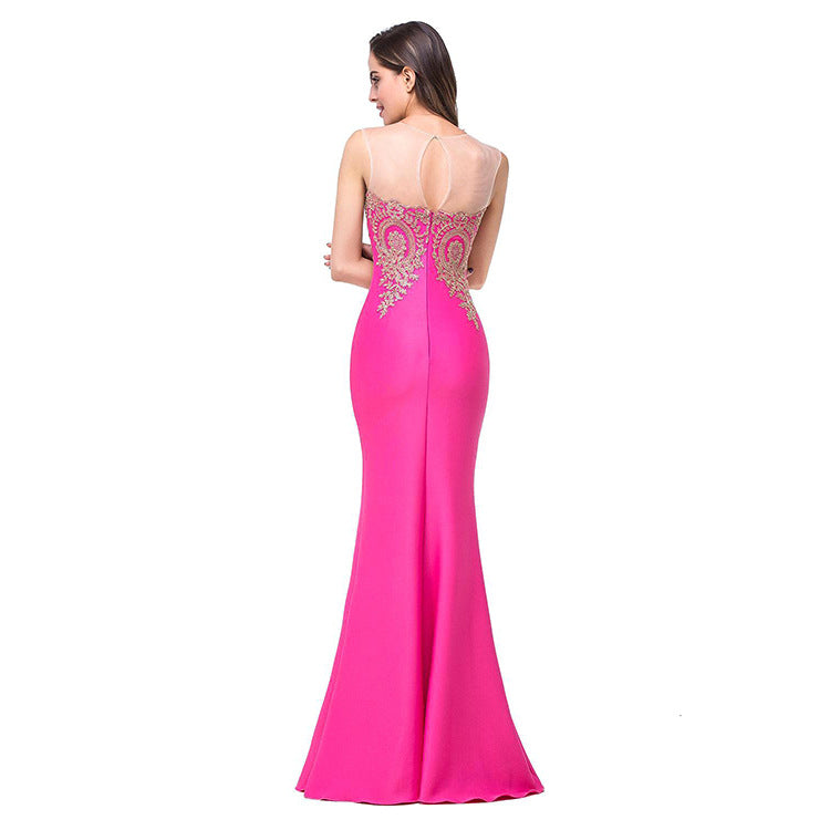 Europe Style Sexy back hollow Fishtail Dress