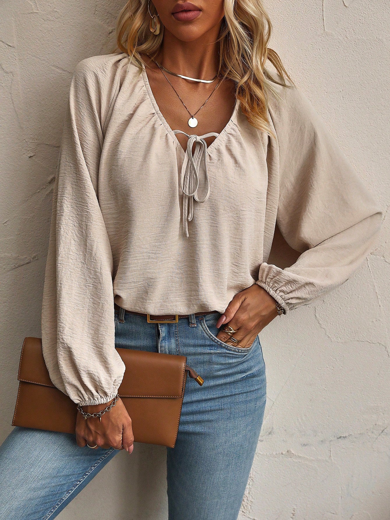 Comfortable Loose-fit Long Sleeve Blouse-shirt