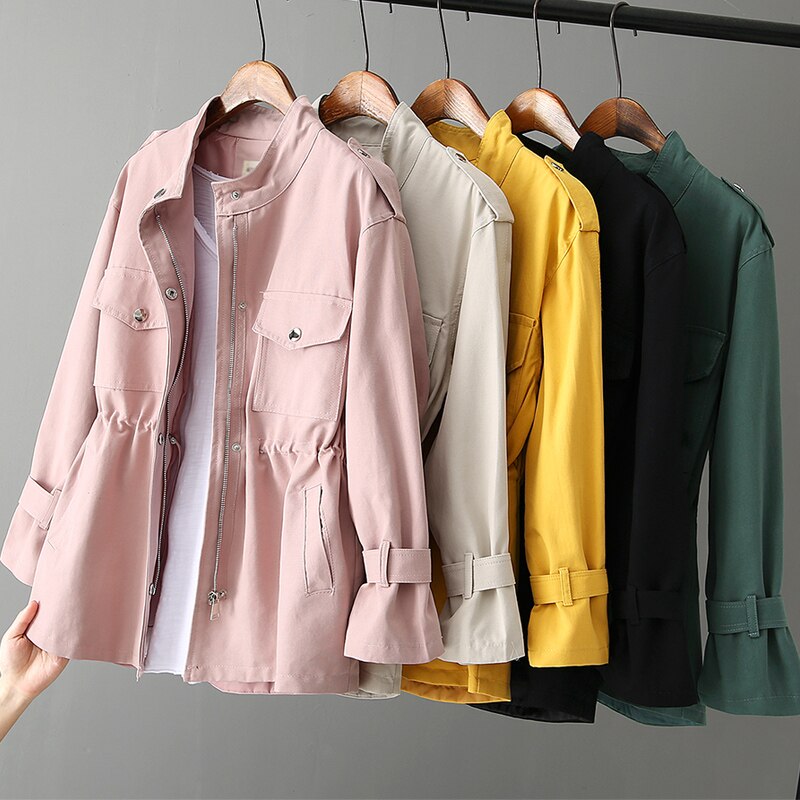 Sleek Ladies Waist Defining Trench Coat