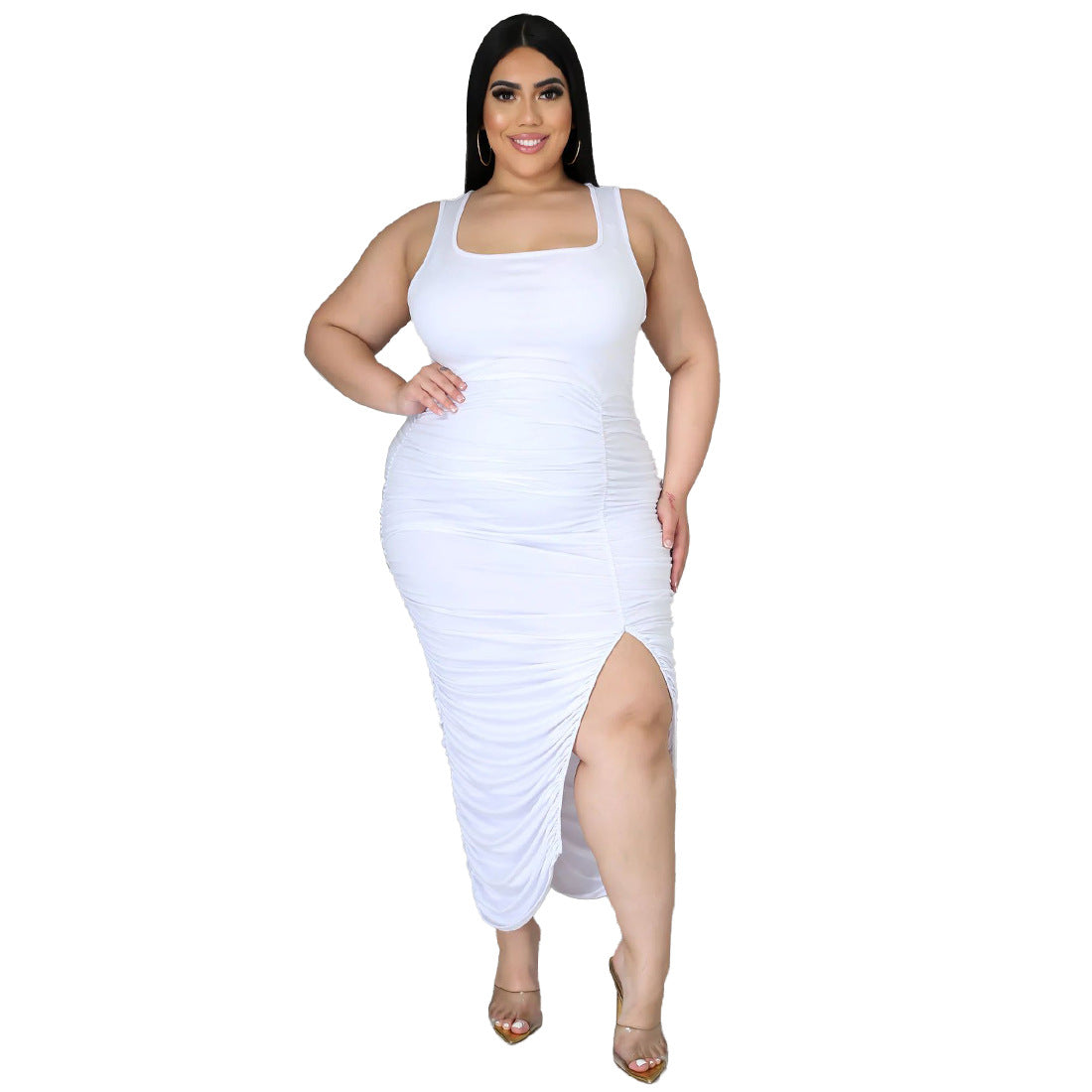 New Styled Sleeveless Slim-fit Pleated Dress