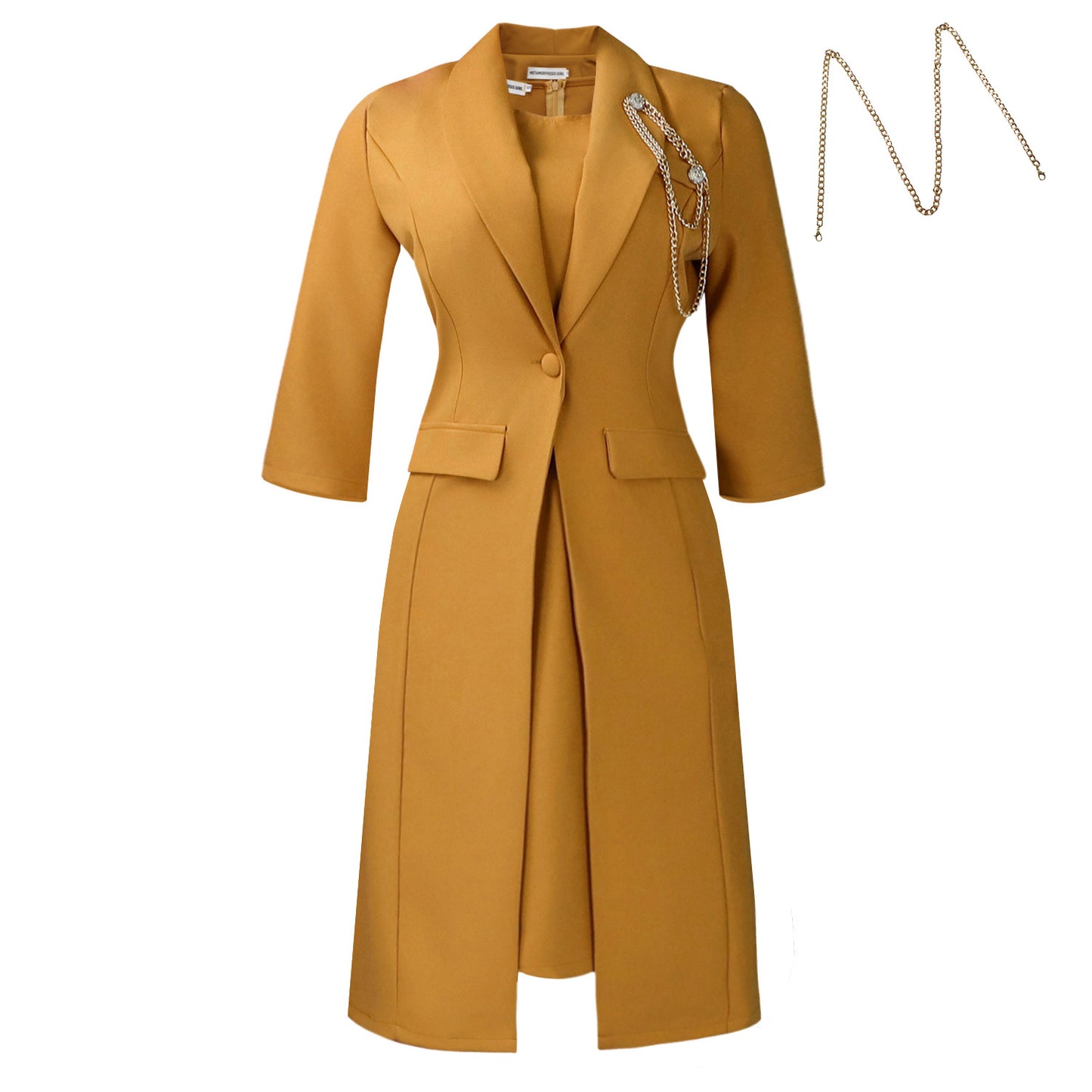 Slim-fit Solid-color Winter Suit and Dress