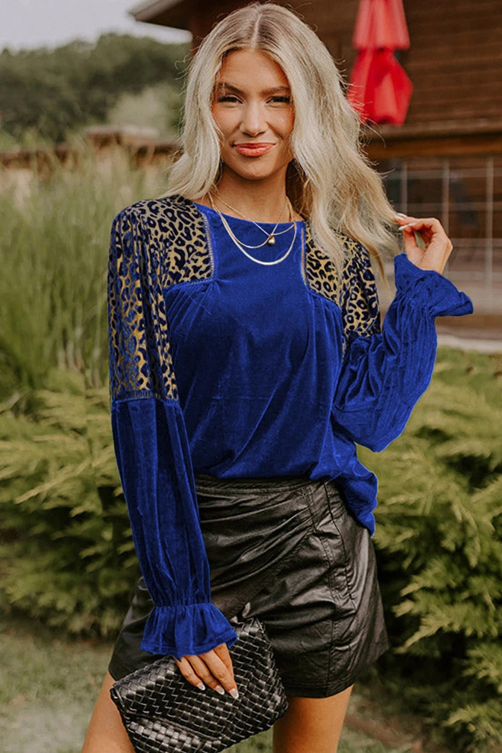 Loose-fitting Casual style Versatile Velvet Top