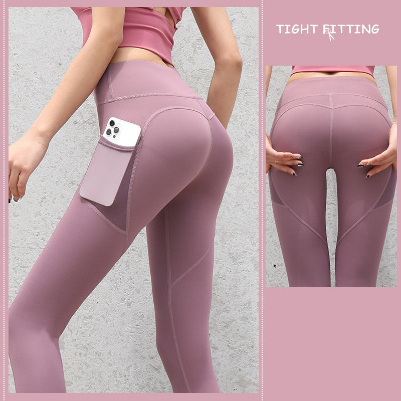 Modern Seamless Push Up High Waist Legging pants With Cellphone Pockets