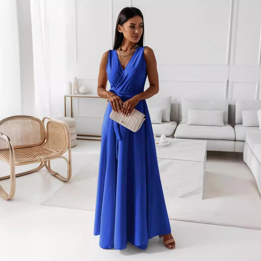 Summer Club Party Maxi Dress With Belt