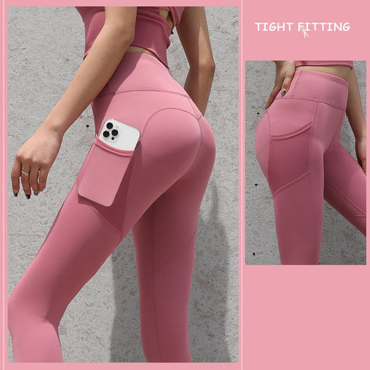 Modern Seamless Push Up High Waist Legging pants With Cellphone Pockets