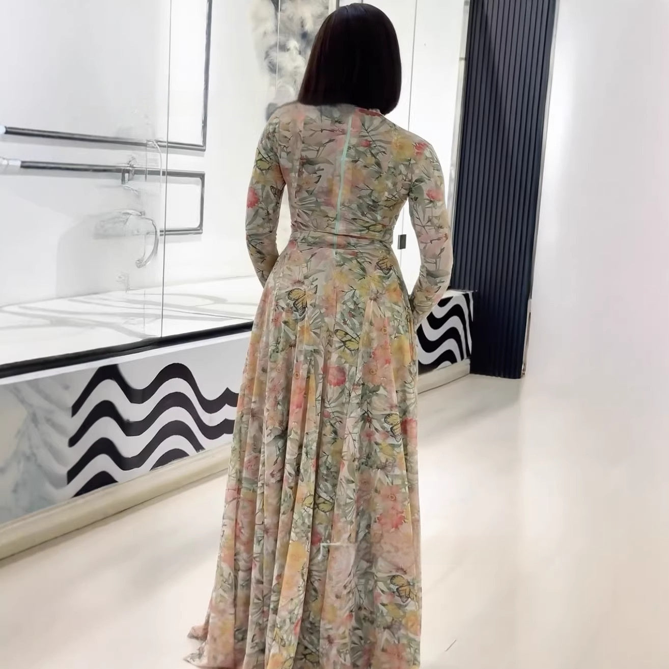 Slim Look High Neck A-line Dress