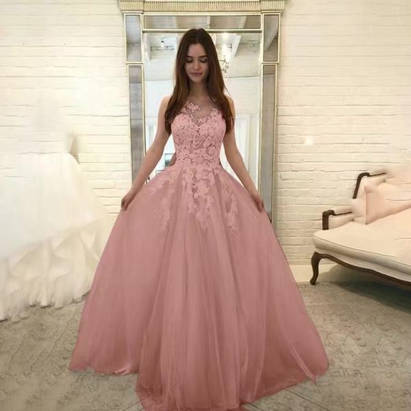 Sleeveless Lace Flowers Wedding Dress Dress