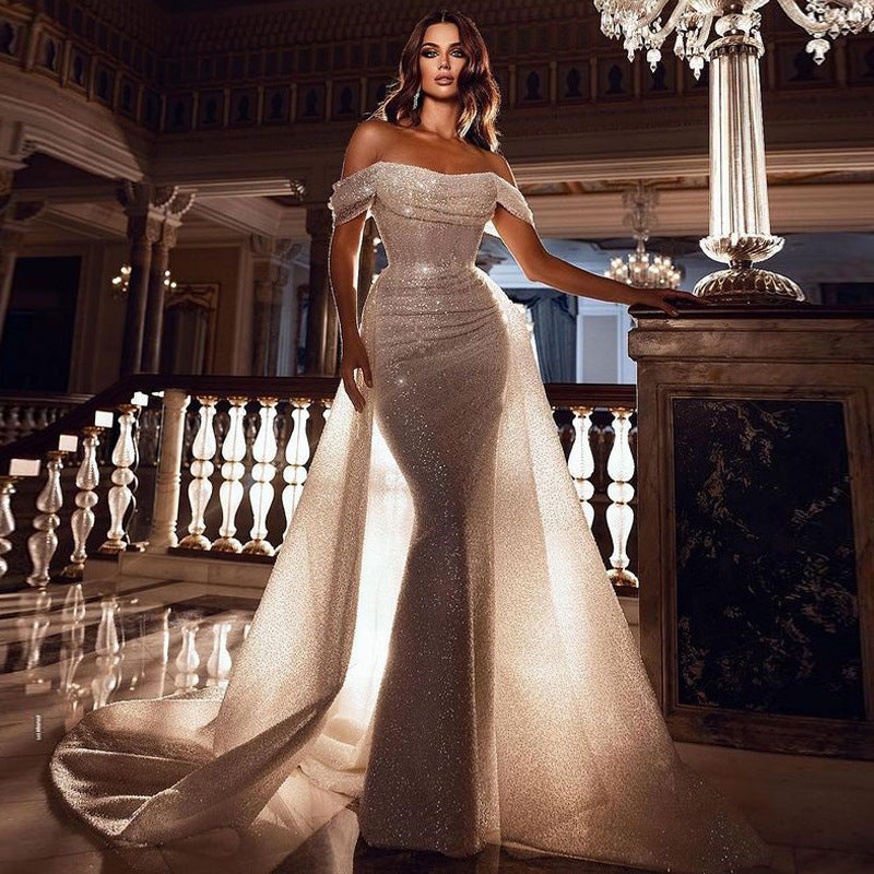 Off-the-shoulder Formal Slim-fit Sheath Dress