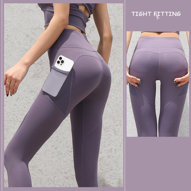Modern Seamless Push Up High Waist Legging pants With Cellphone Pockets