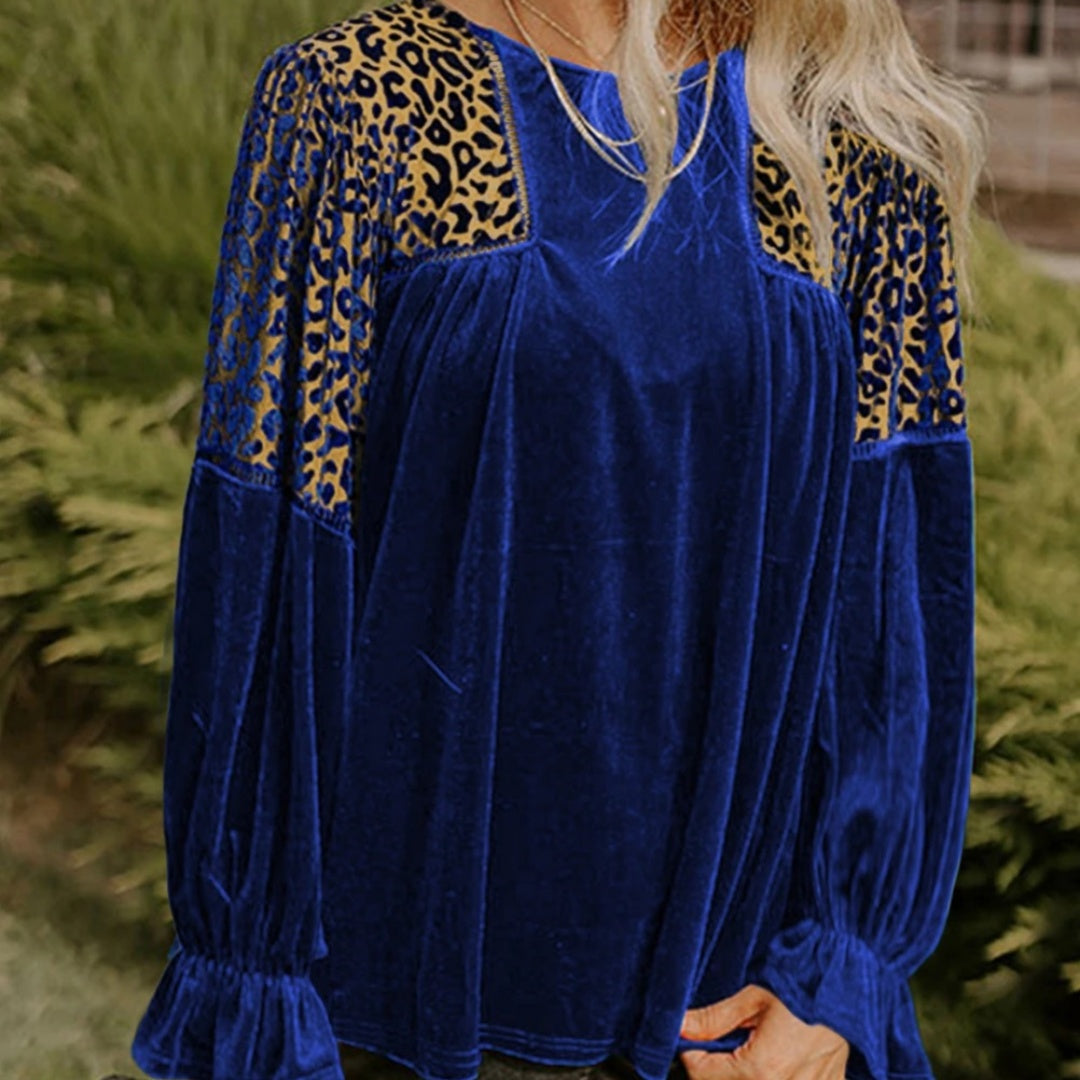 Loose-fitting Casual style Versatile Velvet Top