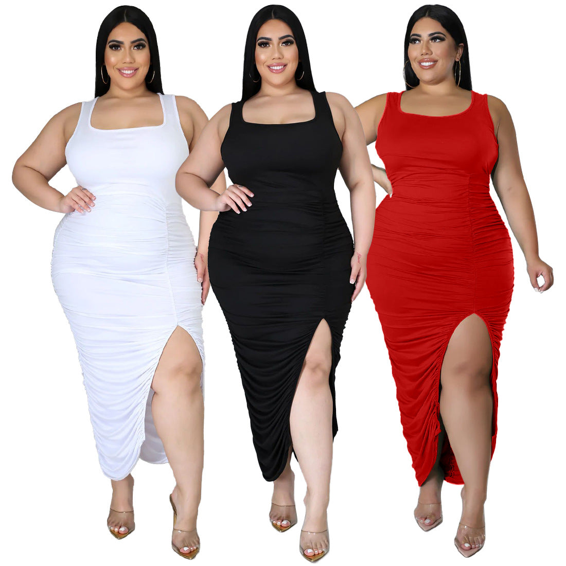 New Styled Sleeveless Slim-fit Pleated Dress