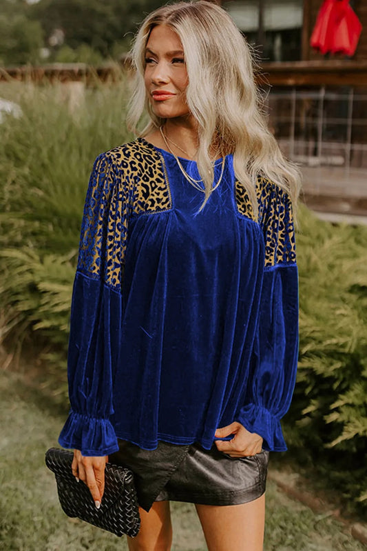 Loose-fitting Casual style Versatile Velvet Top
