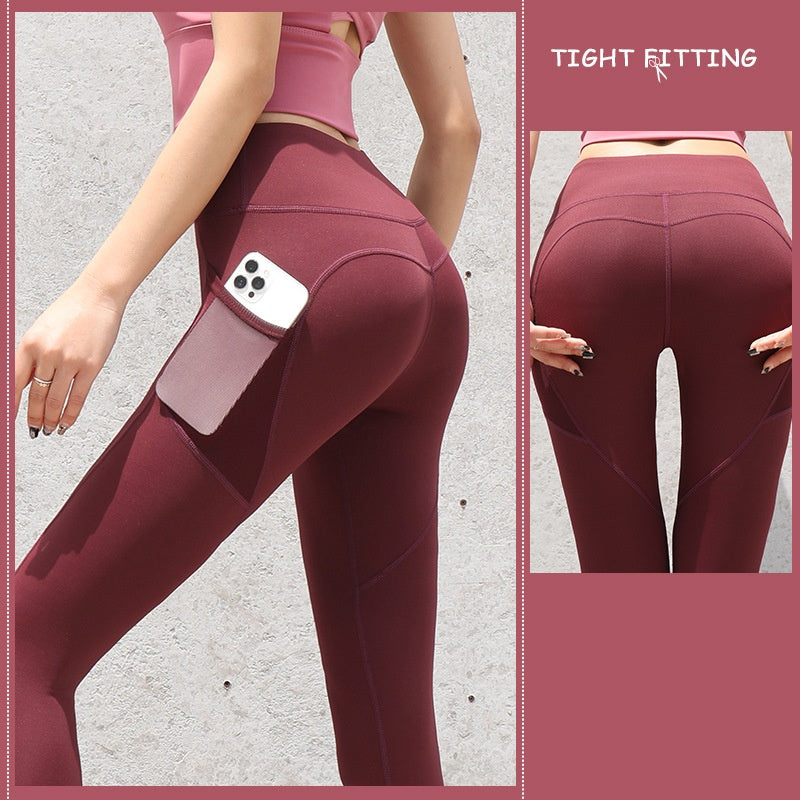 Modern Seamless Push Up High Waist Legging pants With Cellphone Pockets