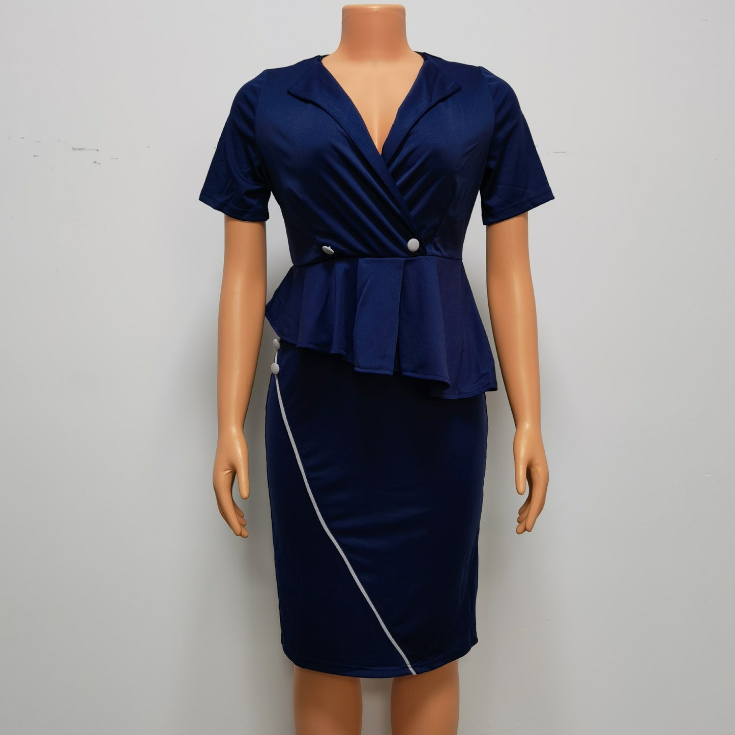 Women's Ruffled Short Sleeves Sexy Sheath Dress