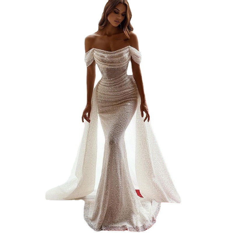 Off-the-shoulder Formal Slim-fit Sheath Dress