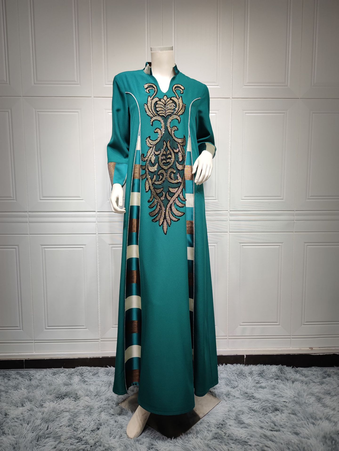 Middle Eastern Style Embroidered Long Dress
