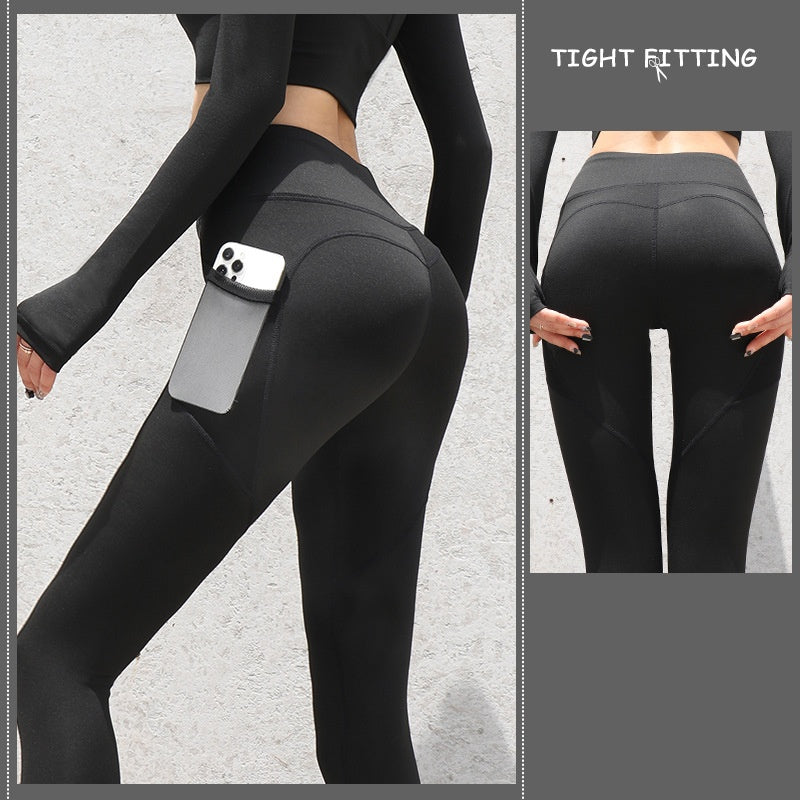 Modern Seamless Push Up High Waist Legging pants With Cellphone Pockets