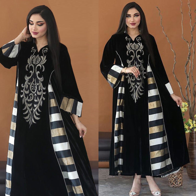 Middle Eastern Style Embroidered Long Dress