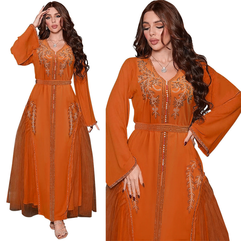 Middle Eastern Styled Diamond Beaded Dress