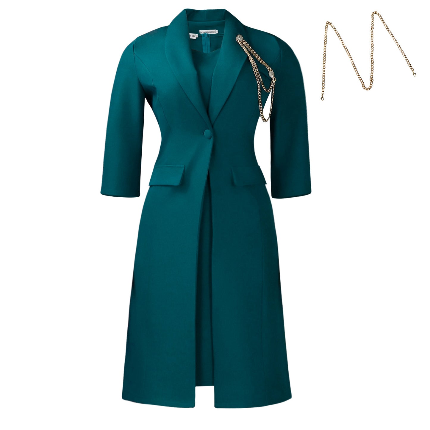 Slim-fit Solid-color Winter Suit and Dress